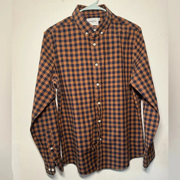 Goodfellow & Company | Men’s Button Down | Orange Plaid - Picture 12 of 12